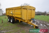 2000 Richard Weston 14t tandem axle grain trailer with sprung draw, rollover sheet, manual tailgate