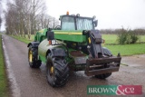 2004 John Deere 3220 Materials handler with pin and cone headstock and rear hitch with pallet tines.