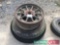 Pair Model T Ford wheels with vintage wheel and tyre