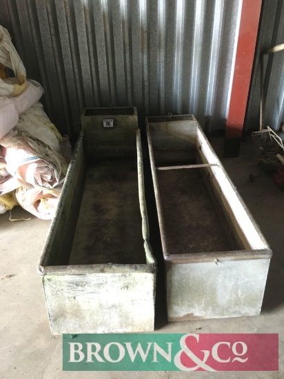 2No. galvanised water troughs