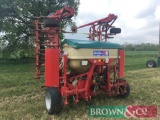2008 Weaving pneumatic tine seed drill, 6.6m or 6m with 48 coulters, half shut off, tramline markers