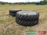 Set Alliance 270/95R36 and Mitas 340/85R48 row crop wheels and tyres to suit MF6480 tractor