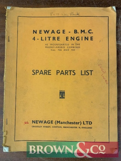 Newage BMC 4 Litre Engine Spare Parts List