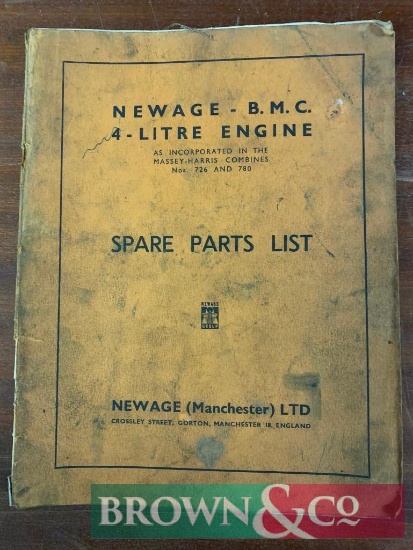 Newage BMC 4 Litre Spare Parts List