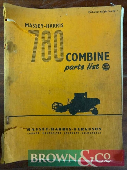 Massey-Harris 780 Combine Parts List