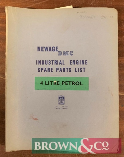 Newage BMC Industrial Engine Spare Parts List 4 Litre Petrol