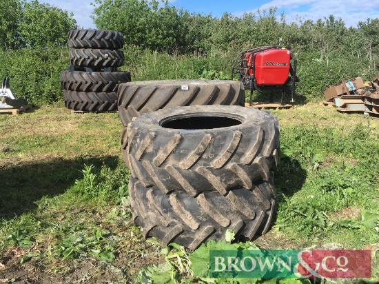 1 x Pair 480/70R28 Tyres & 1 x Pair 580/70R38 Tyres