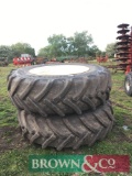 1 x Pair 520/85R42 Tyres and Rims to suit New Holland Tractor
