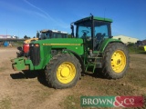 1996 John Deere 8200 Tractor c/w 420/85R30 & 20.8R42 Tyres, 5020 hrs. Reg. No. P875 CAV