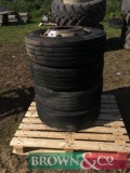 4 twin lorry drag tyres/rims. 245/70/19.5