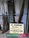 Townsends and C. Cock signs