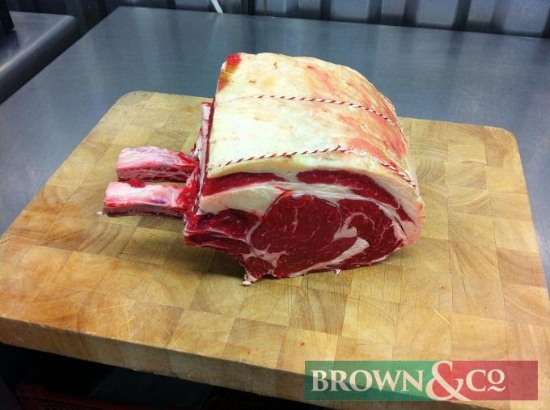 Two bone rib of beef and topside joint from Devon cattle of Tilbrook beef, Tilbrook Grange,