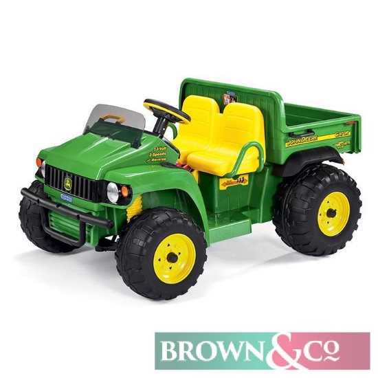 New John Deere HPX Ride-on kids electric gator. Smart Pedal Technology: coast and power brakes on