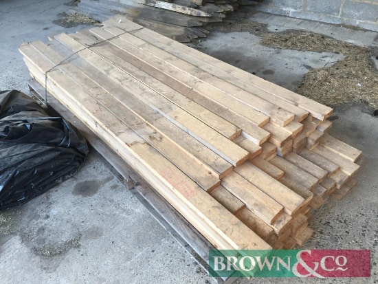 Quantity timber 54No 2.8m x 100mm x 40mm the long lengths in photo. Collection from Geaves Farm,