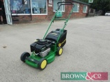 New John Deere R43 (non-propelled) walk behind mower, 43cm cut, grass collector and a 5.5Hp Engine.