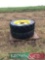 Pair Kleber11.2R28 front narrow wheels and tyres on John Deere rims