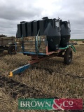 Single axle trailer with 2 x 2500l tanks used as a water bowser