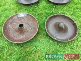 2No. Old round cast iron pig troughs