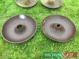 2No. Old round cast iron pig troughs