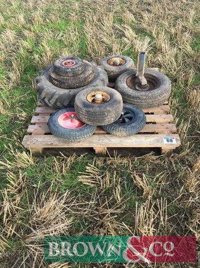 Qty of assorted wheels and tyres