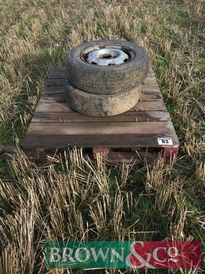 2 x Viking Sport Steel trailer wheels and tyres (187/70R14)