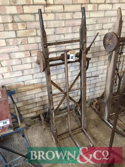 Vintage cast iron winding sack barrow