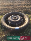 Pair of 6.50-44 row crop wheels and tyres