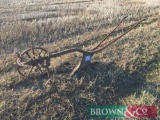 Horse drawn single furrow plough