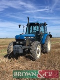 *1996 New Holland 8340 4wd tractor on Goodyear 13.6R28 front and 169R38 rear wheels and tyres. 40Kph