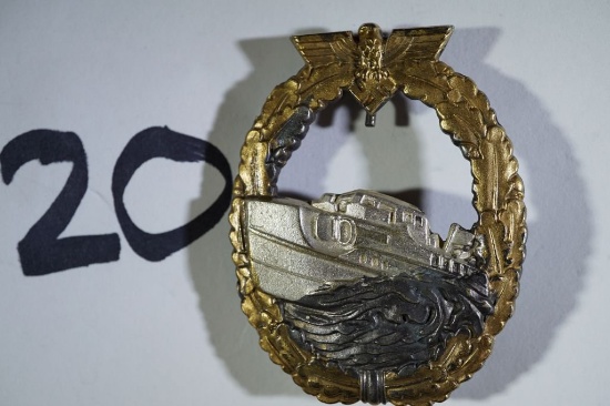 German Navy E boat badge by C.E. Juncker, Berlin