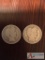 2- 1908 Liberty Head Silver Half Dollars
