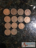 13 Indian Head Cents