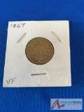 1867 Shield Nickel- VF