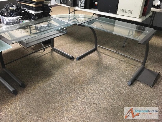 Glass Top Desk 3 Pieces