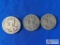 3- 1944 D Walking Liberty Silver 1/2 Dollars
