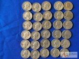 30 1960-1964 Washington Silver Quarters