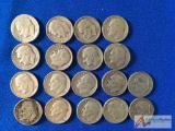 18 1953 and 1954 Roosevelt Dimes