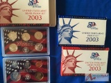 3- 2003 US Mint Silver Proof Set