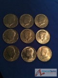 9 Bicentennial Kennedy 1/2 Dollars