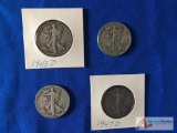 1940s D Walking Liberty Silver 1/2 Dollars