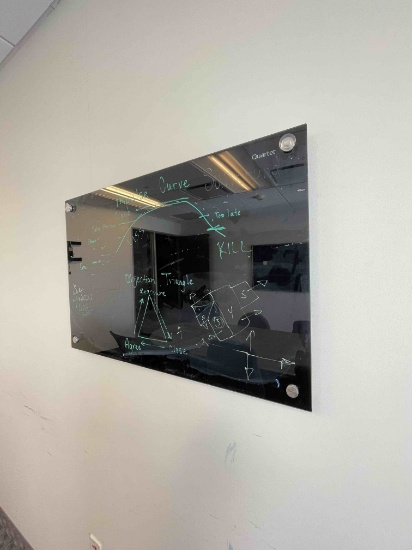 Wall-mounted black dry-erase board
