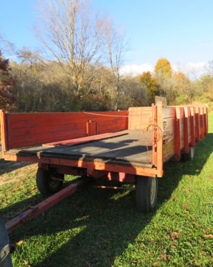 Dump wagon with scissor lift & running gear