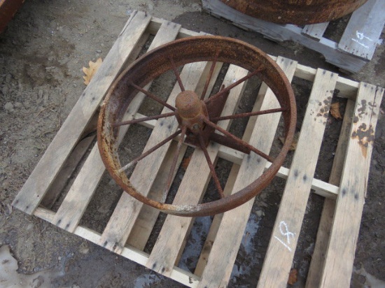small antique steel wheel