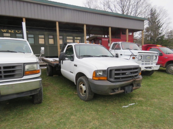 2000 F350 powerstroke diesel 22bk 6 speed flatbed manual transmission 2wd 13ft title