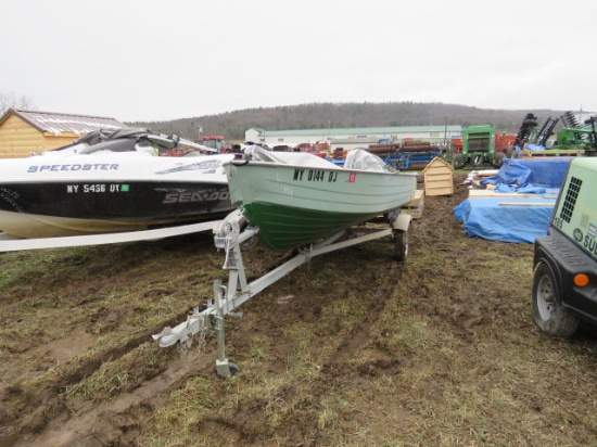Green fishing boat