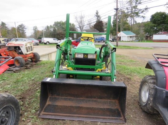 JD 425 tractor with mower & loader