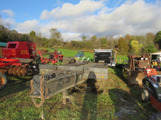 1990 Custom built 25ft dual air brake.pintle hitch equipment trailer - title