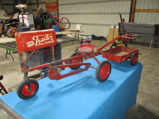 BMC tractor senior pedal tractor w/ utility trailer