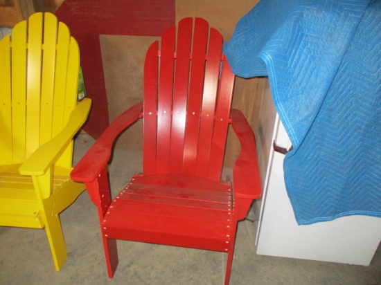 Red adirondiak chair