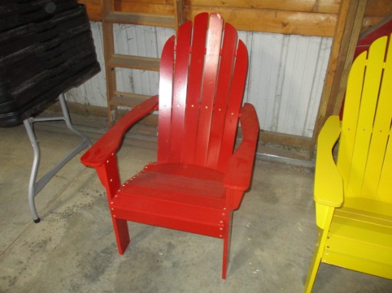 Red adirondiak chair